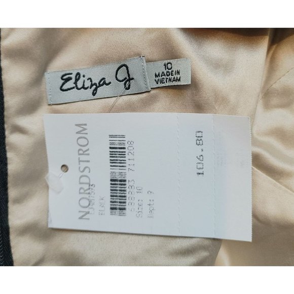 NWT ELIZA J Womens 10 Black Back Zip Lace Overlay Sheath Special Occasion Dress - Picture 3 of 5